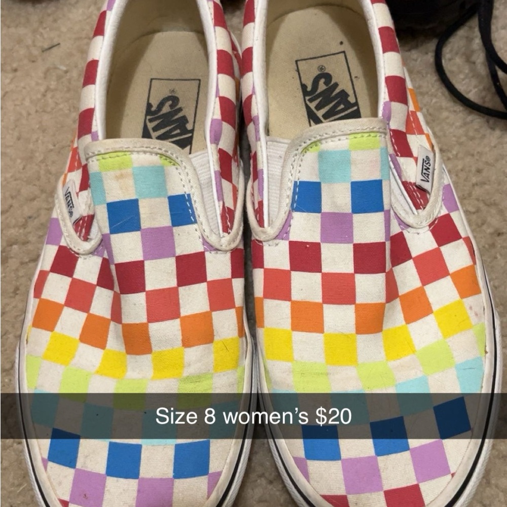 Vans Colorful Checkered Slip-On Sneakers